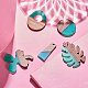 SUNNYCLUE 1 Box 10Pcs 5 Styles Resin Wood Charms with Hole Lightweight Flat Round Leaf Clover Drop Teardrop Geometric for Dangle Drop Earring Jewelry Making Supplies Craft for Women RESI-SC0001-07-7