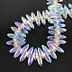 Electroplate Transparent Glass Beads Strands EGLA-R073A-03-2