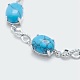 Synthetic Turquoise Link Chain Bracelets BJEW-G595-A14-3