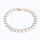 Aluminum Textured Curb Chain Bracelets & Necklaces Jewelry Sets SJEW-JS01094-02-7