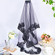 Polyester Long Mesh Tulle Bridal Veils with Combs OHAR-WH0029-09B-4