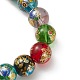 Flower Painted Handmade Lampwork Round Beads X-LAMP-I008-03-5