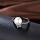 Elegante concha de latón perla anillos de dedo RJEW-BB23123-8-5