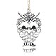 Antique Silver Plated Alloy Rhinestone Owl Big Pendants PALLOY-N0071-01-1