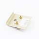 Golden Plated Alloy Enamel Rhinestone Flower Ear Studs EJEW-E152-55-3