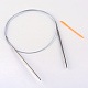 Circular de acero inoxidable agujas de tejer de alambre de acero y plástico de color al azar agujas de tapicería TOOL-R042-800x3.5mm-1