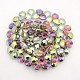 Faceted Drop Electroplate Rainbow Plated Glass Beads Strands EGLA-P014-F07-1
