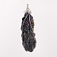 Nuggets galvaniques charbon naturel wrap de quartz gros pendentifs X-G-D645-RS-3