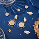 Benecreat 8 pz 4 stile reale 18 k placcato oro in ottone stella orecchino ovale esagonale risultati della vite prigioniera dell'orecchio con anello KK-BC0009-66-4