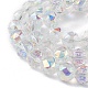 Transparent Electroplate Glass Beads Strands EGLA-F154-AB02-3