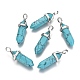 Pendentifs pointus synthétiques teints turquoise G-F295-03A-1