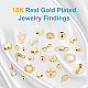 Benecreat 200pcs perles en laiton plaqué or 18k perles d'espacement rondes avec 4 tailles mixtes (trou de 0.5-1.5mm) pour colliers KK-BC0006-11G-NR-6