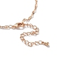 Halskette mit Herz- und Quadratanhänger aus Glas und gefleckten Messingketten NJEW-A015-13KCG-3