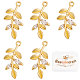 Beebeecraft 10Pcs/Box Leaf Charm Pendants 18K Gold Plated Brass Leafy Branches Charms with Clear Cubic Zirconia for DIY Necklace Bracelet Earring Jewelry Making Crafts KK-BBC0002-70-1