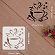 FINGERINSPIRE Coffee Cup with Steam Stencil 30x30cm Reusable Cup of Coffee Stencil for Coffee Bar Decoration Coffee Cup Stencil for Painting on Furniture DIY-WH0172-588-2