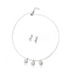 (vente d'usine de fêtes de bijoux) 304 boucles d'oreilles en acier inoxydable et colliers pendentifs ensembles de bijoux SJEW-L135-04P-1