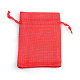 ポリエステル模造黄麻布包装袋巾着袋  レッド  18x13cm X-ABAG-R005-18x13-18-1