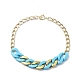Acrylic & Aluminum Curb Chain Necklace NJEW-JN04554-2