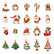40 個 20 スタイルのクリスマス合金エナメルペンダント  クリスタルラインストーン付き  混合図形  ミックスカラー  14~29x10~23.5x1~5mm  穴：1.4~2mm  2個/スタイル ENAM-TA0001-55-1