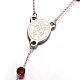 Attraversare 304 inox collane di perline rosario in acciaio NJEW-L414-37B-4