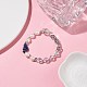 Bracelet en perles de lapis-lazuli naturel (teint) et pierre de lune synthétique et perle BJEW-TA00058-2