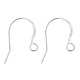 925 Sterling Silver Earring Hooks, Silver, 19x13.5x0.8mm, Hole: 2mm, Pin: 0.8mm
