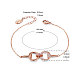 SHEGRACE Alloy Link Bracelet with Macro Pave AAA Zirconia Circles JB431B-2