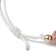Bracelets de perles tressées rondes en pierre de lave naturelle teinte BJEW-JB09906-3