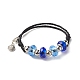 Faceted Glass European Beads Cord Bracelet BJEW-JB07035-02-1