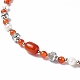 Collar de cuentas de perlas naturales y piedras preciosas con 304 cierre de acero inoxidable para mujer NJEW-F302-04-3