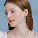 2 пара серег-клипс двухцветная латунь с микропаве 2а прозрачный кубический цирконий EJEW-BBC0001-59-6