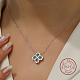 Rhodium Plated Sterling Silver Clover Pendant Necklaces KR5556-3