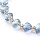 Bracelets de perles en verre peint à la bombe transparent coeur BJEW-JB05215-02-2
