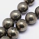 Chapelets de perles de pyrite naturelle  G-L031-14mm-01-1