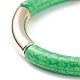 10 Stück 10-Farben-Edelsteinimitation Acryl gebogenes Rohr stämmige Stretch-Armbänder Set für Frauen BJEW-JB08141-5