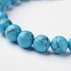 Turquoise synthétique perles rondes bracelets extensibles BJEW-L594-A01-2