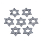 スプレー塗装木製ペンダント  ユダヤ人のために  ダビデの星  濃いグレー  32x29.5x2.5mm  穴：1.2mm WOOD-T017-03A-1