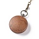 Reloj de bolsillo de madera de ébano con cadena de latón y clips WACH-D017-A12-04AB-3