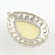 Teardrop Alloy Rhinestone Pendants with ABS Plastic Beads ALRI-R036-29-2