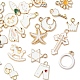 30pcs 30 pendentifs en émail en alliage d'or clair de style ENAM-YW0001-80-7