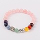 Estirar joya budista multicolores pulseras chakra piedras preciosas BJEW-JB01690-04-1