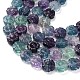 Нити резных бусин из натурального флюорита G-L634-J04-F01-4