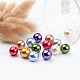 Mixed Glass Pearl Round Beads X-HYC006-3
