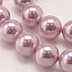 Redondo shell hebras de abalorios de perlas BSHE-L011-8mm-A001-4