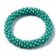 Faceted Opaque Glass Beads Stretch Bracelets BJEW-S144-002E-03-2