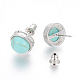 Synthetic Turquoise Stud Earrings EJEW-F162-H06-3