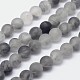 Chapelets de perles rondes en quartz nuageux mat naturel G-F255-02-6mm-1
