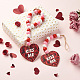 4Pcs 2 Style Valentine's Day Theme Schima Wood Beads & Hemp Rope Pendants Decorations HJEW-EL0001-10B-5