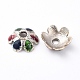 Alliage émail chapeau de perles de style tibétain ENAM-J095-02AS-2