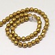 Electroplate Non-magnetic Synthetic Hematite Beads Strands G-J169C-4mm-04-2